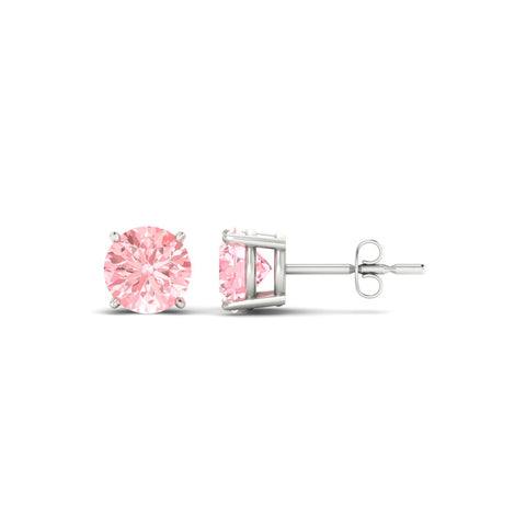 Fancy Color Lab Grown Round Diamond Stud Earrings