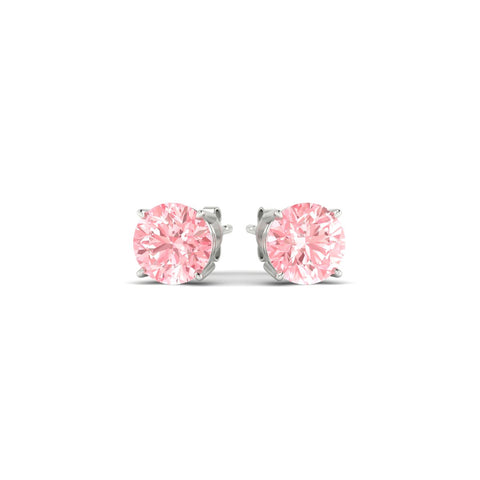 Fancy Color Lab Grown Round Diamond Stud Earrings
