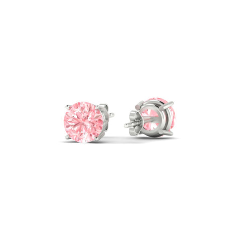 Fancy Color Lab Grown Round Diamond Stud Earrings