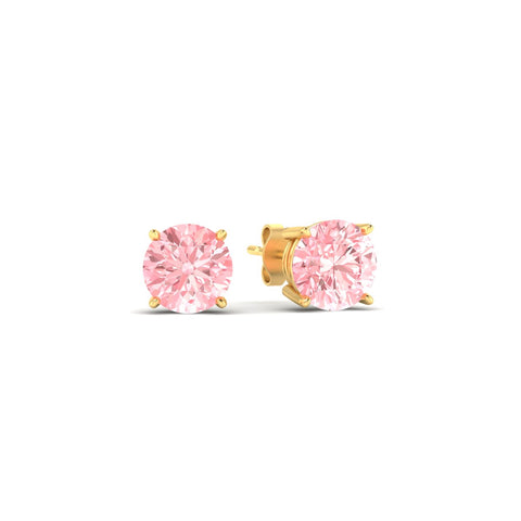 Fancy Color Lab Grown Round Diamond Stud Earrings