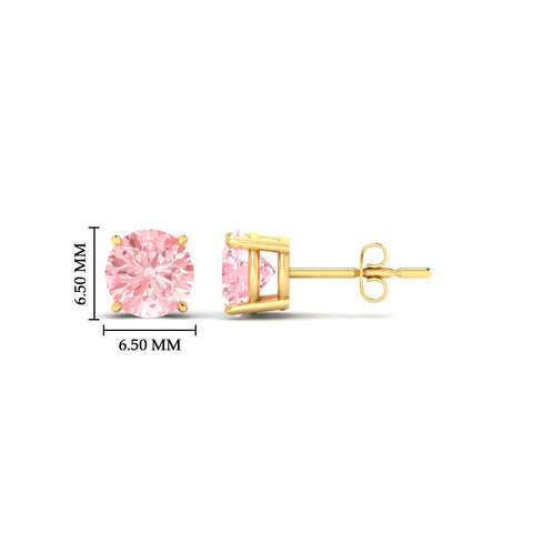 Fancy Color Lab Grown Round Diamond Stud Earrings