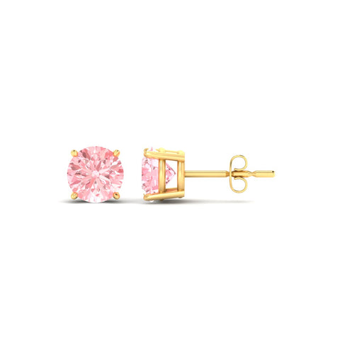 Fancy Color Lab Grown Round Diamond Stud Earrings