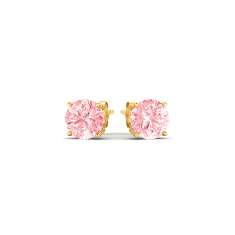 Fancy Color Lab Grown Round Diamond Stud Earrings