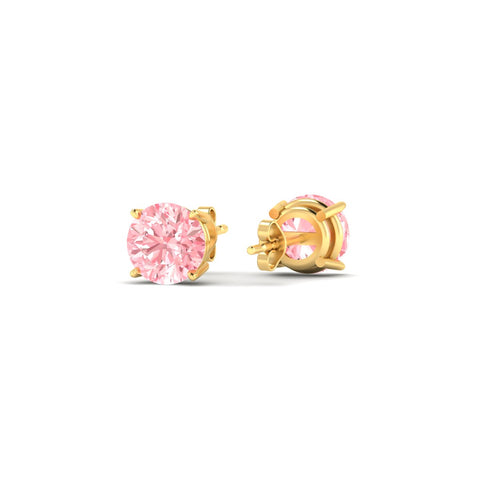 Fancy Color Lab Grown Round Diamond Stud Earrings