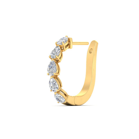 2 Carat Shared Prong Pear Diamond Hoop Earrings