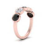 Load image into Gallery viewer, 2-carat-five-round-black-diamond-bezel-set-wedding-ring-in-FD10558B-0.40CTGBLACK-NL-RG
