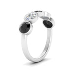 Load image into Gallery viewer, 2-carat-five-round-black-diamond-bezel-set-wedding-ring-in-FD10558B-0.40CTGBLACK-NL-WG
