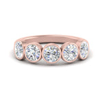 Load image into Gallery viewer, 2-carat-five-round-diamond-bezel-set-wedding-ring-in-FD10558B-0.40CT-NL-RG
