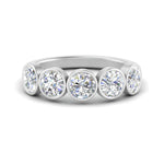 Load image into Gallery viewer, 2-carat-five-round-diamond-bezel-set-wedding-ring-in-FD10558B-0.40CT-NL-WG
