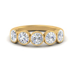 Load image into Gallery viewer, 2-carat-five-round-diamond-bezel-set-wedding-ring-in-FD10558B-0.40CT-NL-YG

