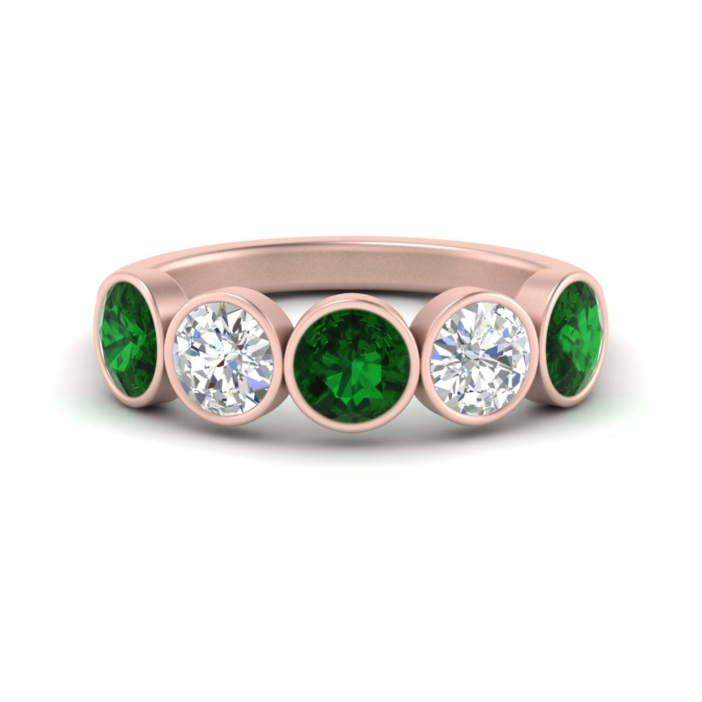 2-carat-five-round-emerald-bezel-set-wedding-ring-in-FD10558B-0.40CTGEMGR-NL-RG