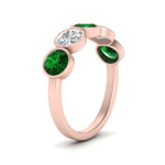 Load image into Gallery viewer, 2-carat-five-round-emerald-bezel-set-wedding-ring-in-FD10558B-0.40CTGEMGR-NL-RG

