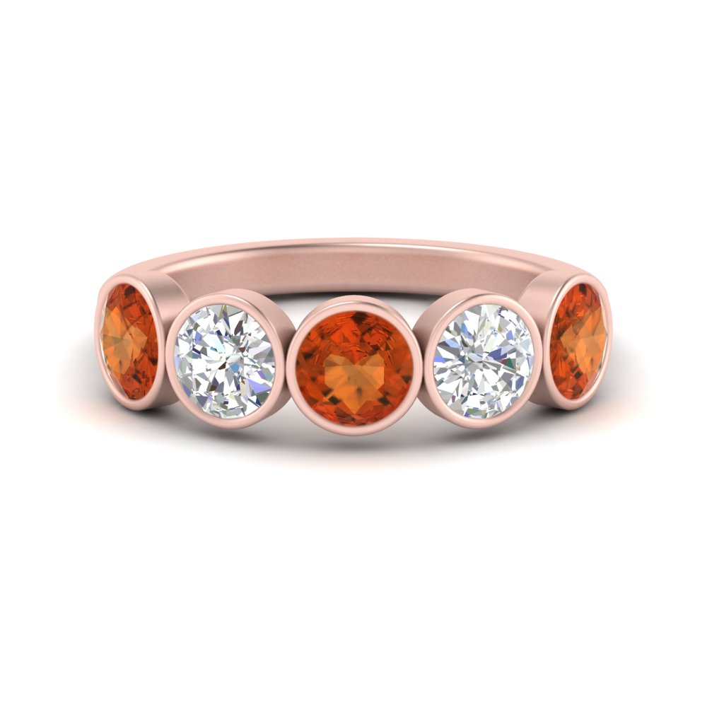 2-carat-five-round-orange-sapphire-bezel-set-wedding-ring-in-FD10558B-0.40CTGSAOR-NL-RG