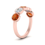 Load image into Gallery viewer, 2-carat-five-round-orange-sapphire-bezel-set-wedding-ring-in-FD10558B-0.40CTGSAOR-NL-RG
