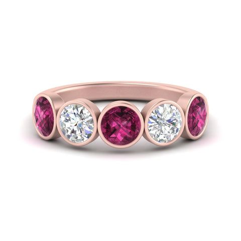 2-carat-five-round-pink-sapphire-bezel-set-wedding-ring-in-rose-gold-FD10558B-0.40CTGSADRPI-NL-RG.jpg?v=1757070524