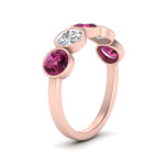 Load image into Gallery viewer, 2-carat-five-round-pink-sapphire-bezel-set-wedding-ring-in-FD10558B-0.40CTGSADRPI-NL-RG
