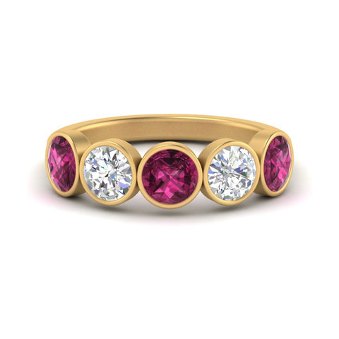 2-carat-five-round-pink-sapphire-bezel-set-wedding-ring-in-yellow-gold-FD10558B-0.40CTGSADRPI-NL-YG.jpg?v=1757070525