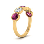 Load image into Gallery viewer, 2-carat-five-round-pink-sapphire-bezel-set-wedding-ring-in-FD10558B-0.40CTGSADRPI-NL-YG
