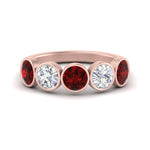 Load image into Gallery viewer, 2-carat-five-round-ruby-bezel-set-wedding-ring-in-FD10558B-0.40CTGRUDR-NL-RG
