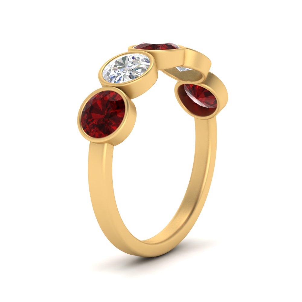 2-carat-five-round-ruby-bezel-set-wedding-ring-in-FD10558B-0.40CTGRUDR-NL-YG