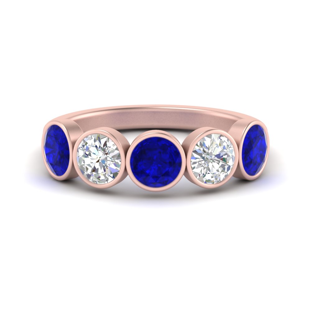 2-carat-five-round-sapphire-bezel-set-wedding-ring-in-FD10558B-0.40CTGSABL-NL-RG