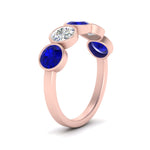 Load image into Gallery viewer, 2-carat-five-round-sapphire-bezel-set-wedding-ring-in-FD10558B-0.40CTGSABL-NL-RG
