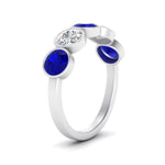 Load image into Gallery viewer, 2-carat-five-round-sapphire-bezel-set-wedding-ring-in-FD10558B-0.40CTGSABL-NL-WG
