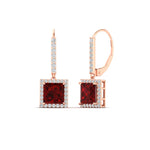 Load image into Gallery viewer, 2-carat-halo-diamond-lever-back-princess-cut-earrings-with-ruby-in-rose-gold-FDEAR-11235PRGRUDR-2.00CT-NL-RG.jpg

