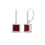 Load image into Gallery viewer, 2-carat-halo-diamond-lever-back-princess-cut-earrings-with-ruby-in-white-gold-FDEAR-11235PRGRUDR-2.00CT-NL-WG.jpg
