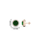 Load image into Gallery viewer, 2-carat-halo-eternity-emerald-stud-earrings-in-rose-gold-FDEAR10985ROGEMGRANGLE1-2.00CT-NL-RG
