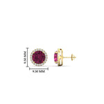 Load image into Gallery viewer, 2-carat-halo-eternity-pink-sapphire-stud-earrings-in-yellow-gold-FDEAR10985ROGSADRPIANGLE1-2.00CT-NL-YG
