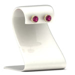 Load image into Gallery viewer, 2-carat-halo-eternity-pink-sapphire-stud-earrings-in-yellow-gold-FDEAR10985ROGSADRPIANGLE1-2.00CT-NL-YG

