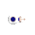 Thumbnail 18 - 2-carat-halo-eternity-sapphire-stud-earrings-in-rose-gold-FDEAR10985ROGSABLANGLE1-2.00CT-NL-RG