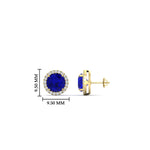 Load image into Gallery viewer, 2-carat-halo-eternity-sapphire-stud-earrings-in-yellow-gold-FDEAR10985ROGSABLANGLE1-2.00CT-NL-YG
