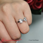 Load image into Gallery viewer, 2 Carat Heart Diamond Two Stone Ring