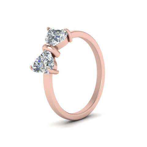 3 Carat Heart Diamond Two Stone Ring
