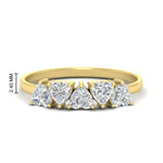 Load image into Gallery viewer, 2-carat-heart-shape-diamond-wedding-band-in-yellow-gold-FD9600HTB-2.00CT-NL-YG-HW