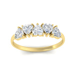Load image into Gallery viewer, 2-carat-heart-shape-diamond-wedding-band-in-yellow-gold-FD9600HTBANGLE5-2.00CT-NL-YG