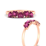 Load image into Gallery viewer, 2-carat-heart-shape-pink-sapphire-wedding-band-in-rose-gold-FD9600HTBGSADRPIANGLE3-2.00CT-NL-RG