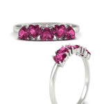 Load image into Gallery viewer, 2-carat-heart-shape-pink-sapphire-wedding-band-in-white-gold-FD9600HTBGSADRPIANGLE3-2.00CT-NL-WG