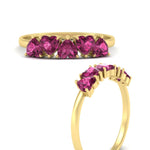 Load image into Gallery viewer, 2-carat-heart-shape-pink-sapphire-wedding-band-in-yellow-gold-FD9600HTBGSADRPIANGLE3-2.00CT-NL-YG