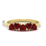 Load image into Gallery viewer, 2-carat-heart-shape-ruby-wedding-band-in-yellow-gold-FD9600HTBGRUDR-2.00CT-NL-YG-HW