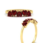 Load image into Gallery viewer, 2-carat-heart-shape-ruby-wedding-band-in-yellow-gold-FD9600HTBGRUDRANGLE3-2.00CT-NL-YG