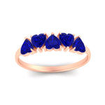 Load image into Gallery viewer, 2-carat-heart-shape-sapphire-wedding-band-in-rose-gold-FD9600HTBGSABLANGLE5-2.00CT-NL-RG