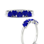 Load image into Gallery viewer, 2-carat-heart-shape-sapphire-wedding-band-in-white-gold-FD9600HTBGSABLANGLE3-2.00CT-NL-WG