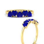 Load image into Gallery viewer, 2-carat-heart-shape-sapphire-wedding-band-in-yellow-gold-FD9600HTBGSABLANGLE3-2.00CT-NL-YG