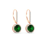 Load image into Gallery viewer, 2-carat-lever-back-round-diamond-dangle-earrings-with-emerald-in-rose-gold-FDEAR11235ROGEMGR-2.00-CT-NL-RG.jpg

