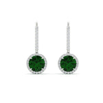 Load image into Gallery viewer, 2-carat-lever-back-round-diamond-dangle-earrings-with-emerald-in-white-gold-FDEAR11235ROGEMGR-2.00-CT-NL-WG.jpg
