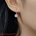 Thumbnail 10 - 2 Carat Lever Back Solitaire Diamond Round Earrings