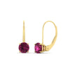 Load image into Gallery viewer, 2-carat-lever-back-solitaire-pink-sapphire-round-earrings-in-yellow-gold-FDEAR9225ROGSADRPI-2.00CT-NL-YG